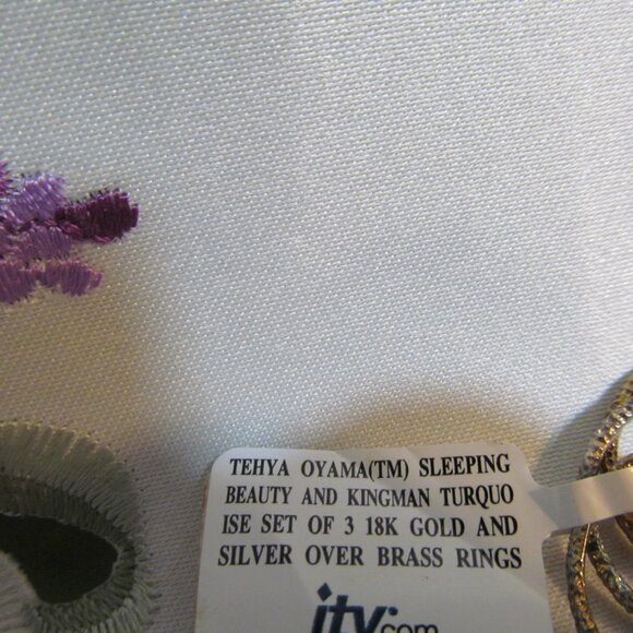 Tehya Oyama Sleeping Beauty & Kingman Turquoise 18K Gold & S over Brass 3 Rings - Picture 5 of 15